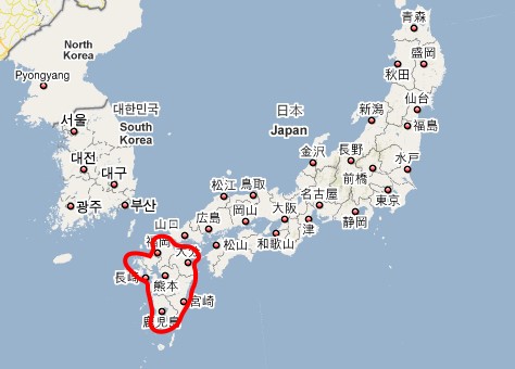日本九州地理位置 @布萊恩:觀景窗看世界。美麗無限